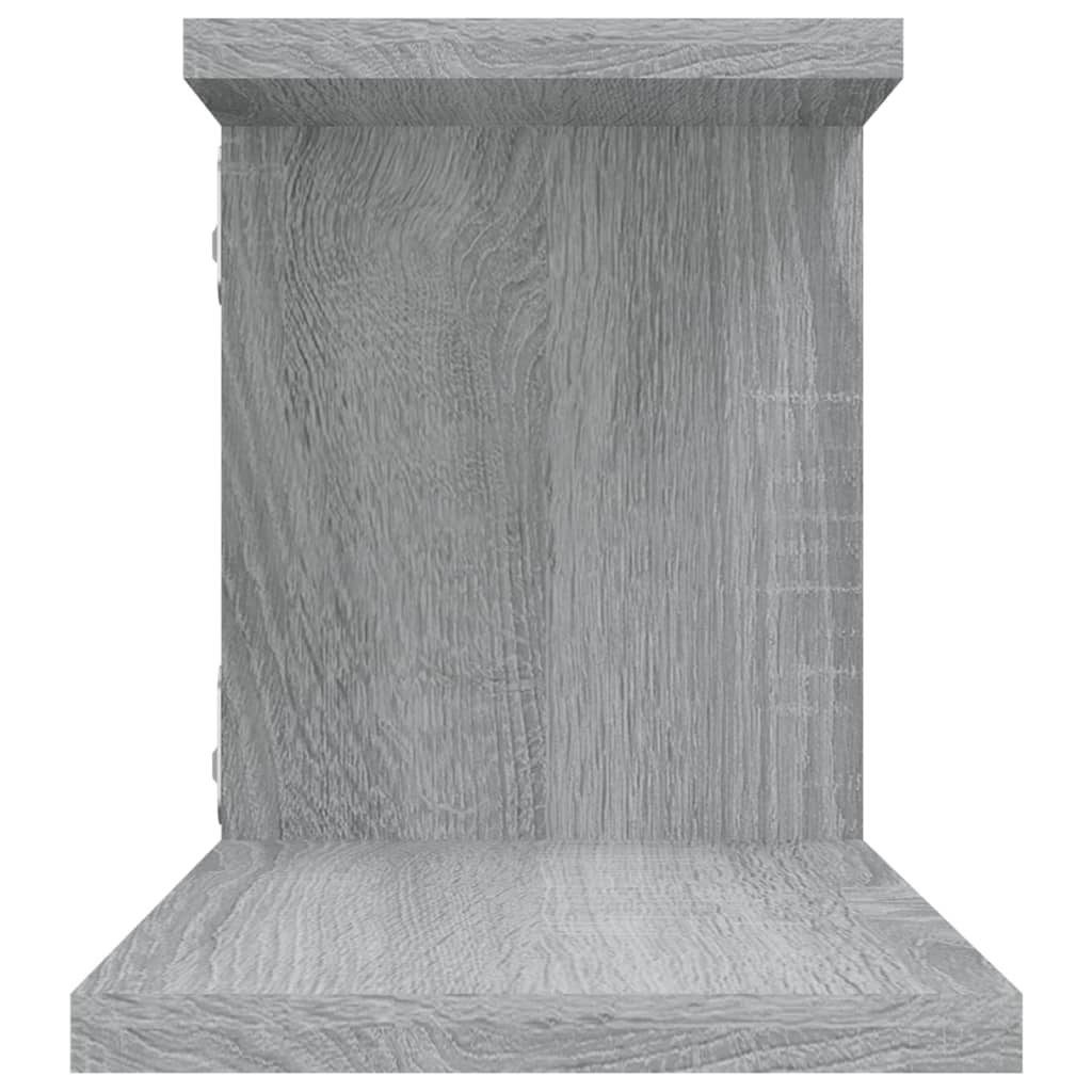 Scaffale TV Parete Grigio Sonoma 125x18x23 cm Legno Multistrato