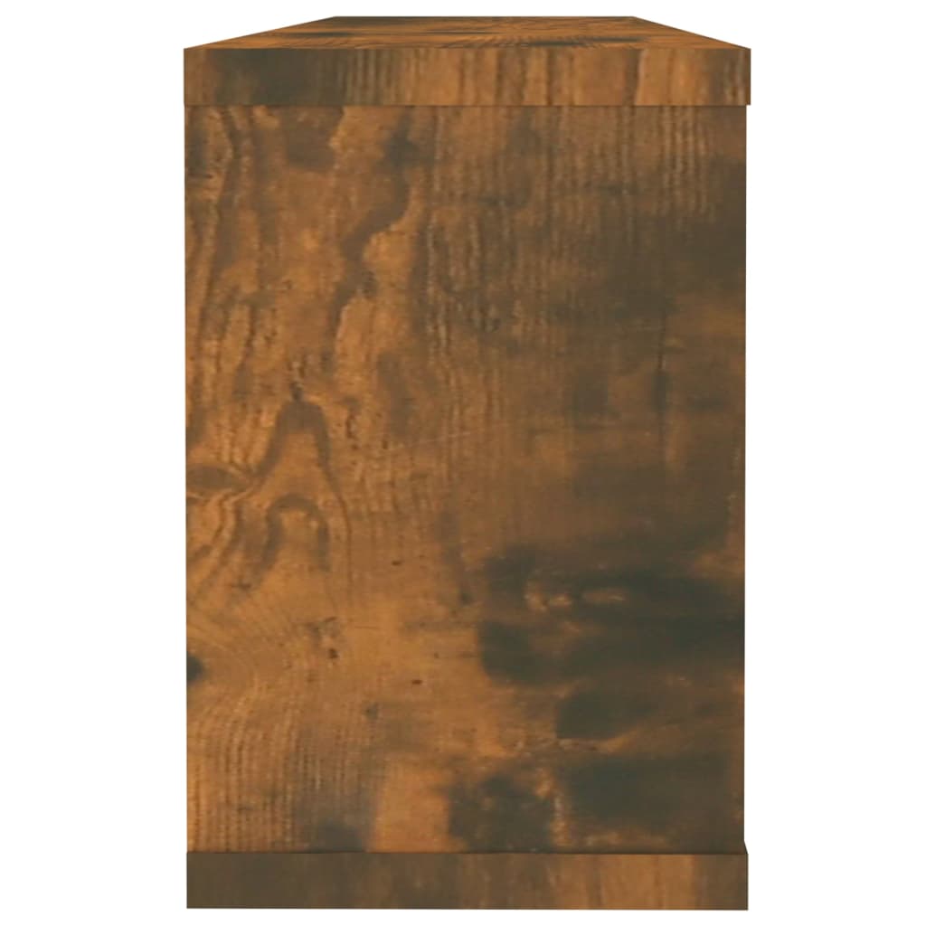 Mensole Parete Cubo 2pz Rovere Fumo 80x15x26,5cm in Multistrato