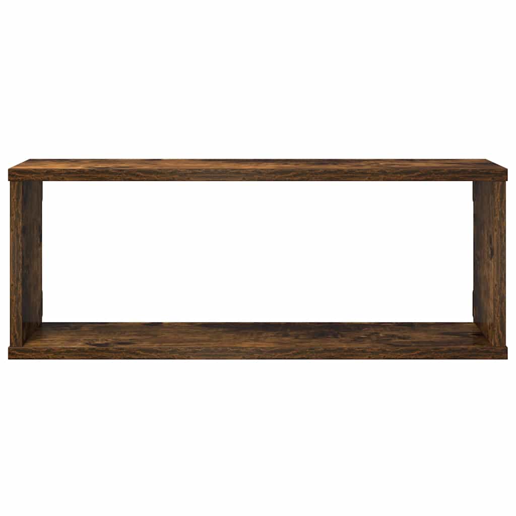 Mensole Muro Cubo 4pz Rovere Fumo 80x15x26,5 cm in Multistrato