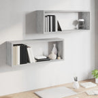 Mensole Cubo Muro 2 pz Grigio Sonoma 60x15x23 cm in Multistrato