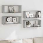 Mensole Cubo Muro 4 pz Grigio Sonoma 60x15x23 cm in Multistrato