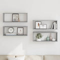 Mensole Cubo Muro 4 pz Grigio Sonoma 60x15x23 cm in Multistrato