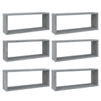 Mensole Cubo Muro 6 pz Grigio Sonoma 60x15x23 cm in Multistrato