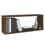 Mensole Cubo Muro 2pz Rovere Marrone 60x15x23 cm in Multistrato