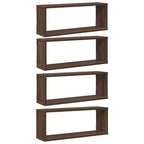 Mensole Cubo Muro 4pz Rovere Marrone 60x15x23 cm in Multistrato
