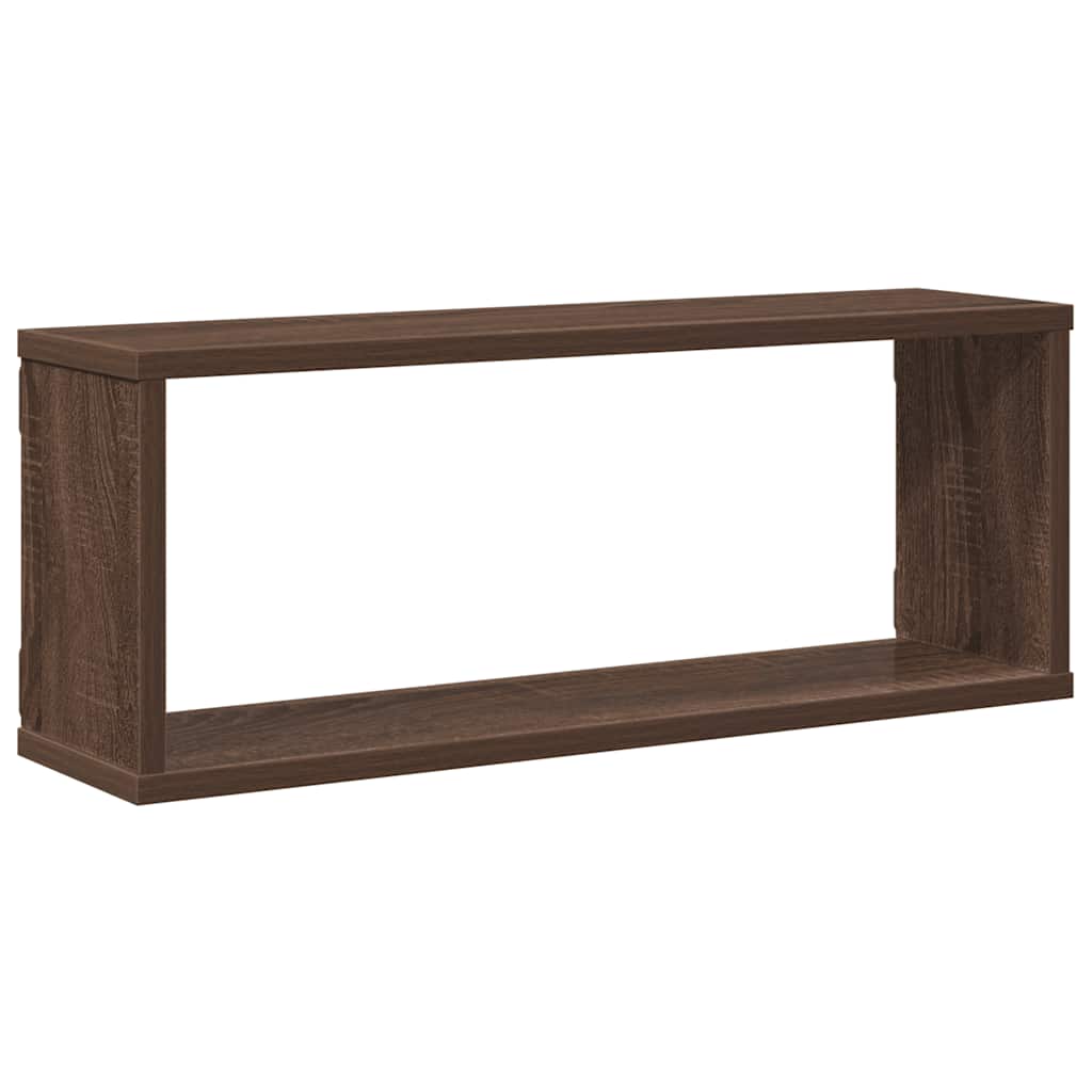 Mensole Cubo Muro 4pz Rovere Marrone 60x15x23 cm in Multistrato