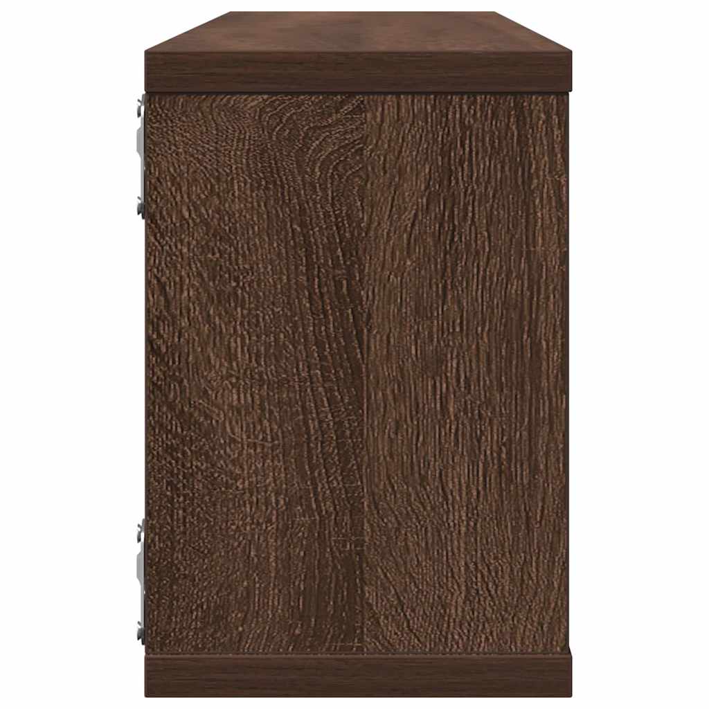 Mensole Cubo Muro 4pz Rovere Marrone 60x15x23 cm in Multistrato