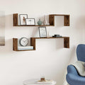 Mensole a Muro 2 pz Rovere Fumo 100x15x20 cm Legno Multistrato