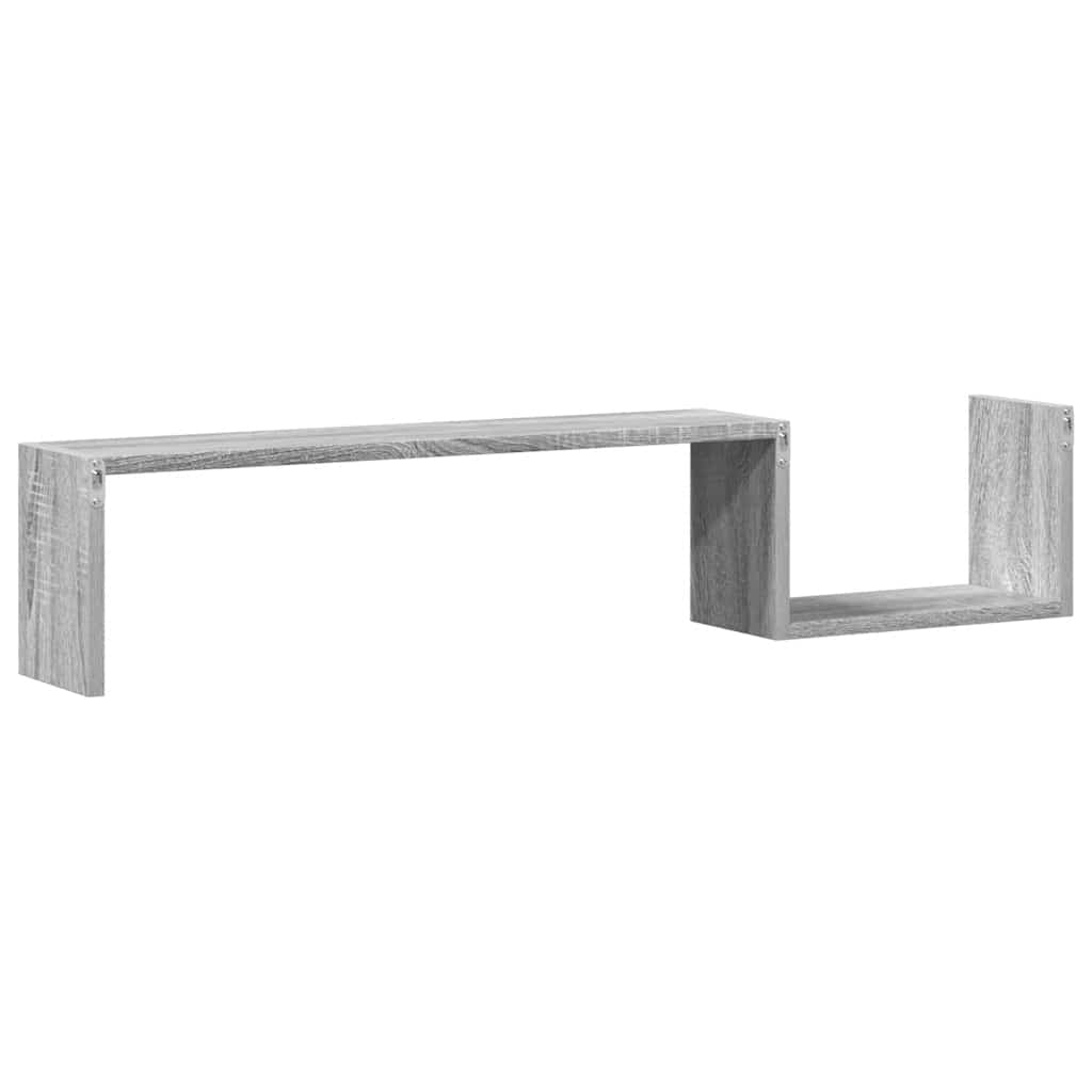 Scaffali da Parete 2 pz Grigio Sonoma 100x15x20 cm Multistrato