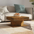 Tavolino da Salotto Rovere Fumo 57x57x30cm in Legno Multistrato