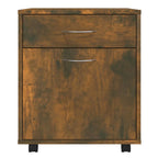 Armadietto con Ruote Rovere Fumo 45x38x54 cm Legno Multistrato
