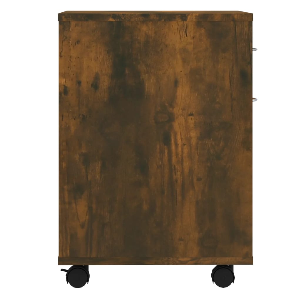 Armadietto con Ruote Rovere Fumo 45x38x54 cm Legno Multistrato