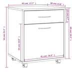 Armadietto con Ruote Rovere Fumo 45x38x54 cm Legno Multistrato