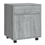 Armadietto con Ruote Grigio Sonoma 45x38x54cm Legno Multistrato