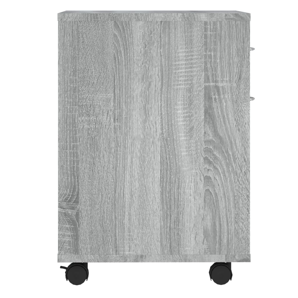 Armadietto con Ruote Grigio Sonoma 45x38x54cm Legno Multistrato