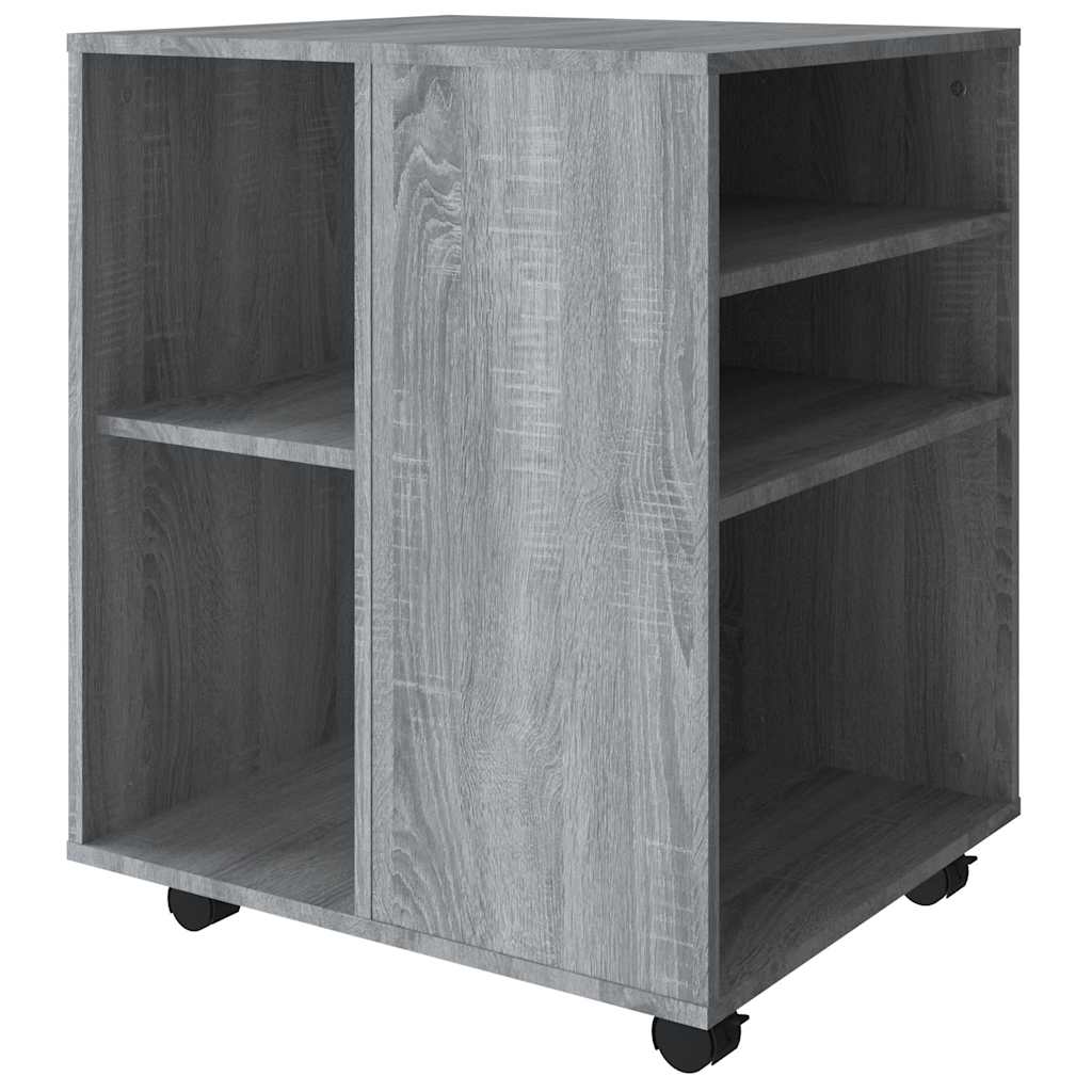 Armadietto con Ruote Grigio Sonoma 60x53x72cm Legno Multistrato