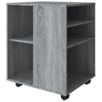 Armadietto con Ruote Grigio Sonoma 60x53x72cm Legno Multistrato