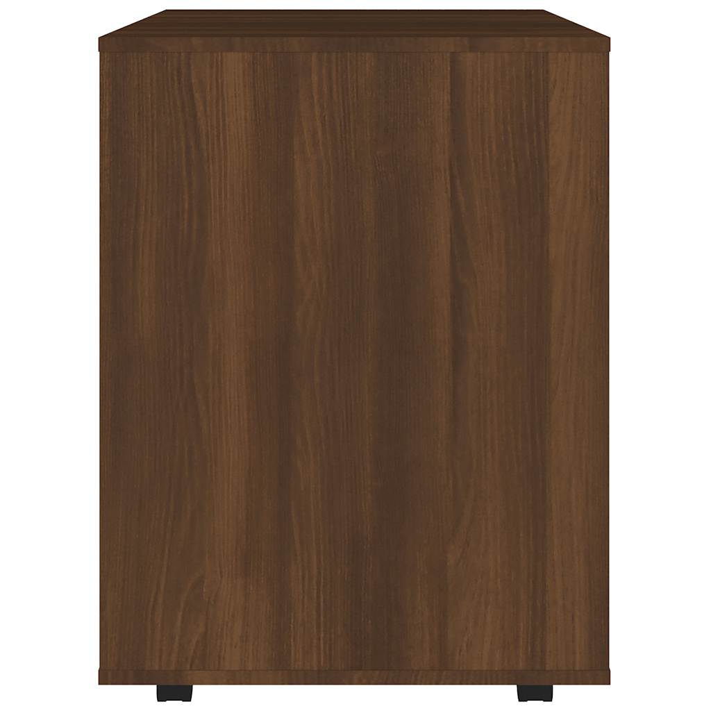 Armadietto con Ruote Rovere Marrone 60x53x72 cm in Legno