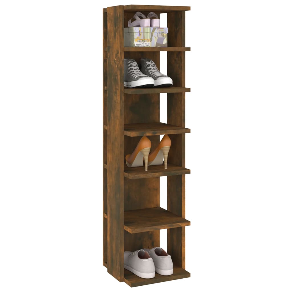 Scarpiera Rovere Fumo 27,5x27x102 cm Legno Multistrato