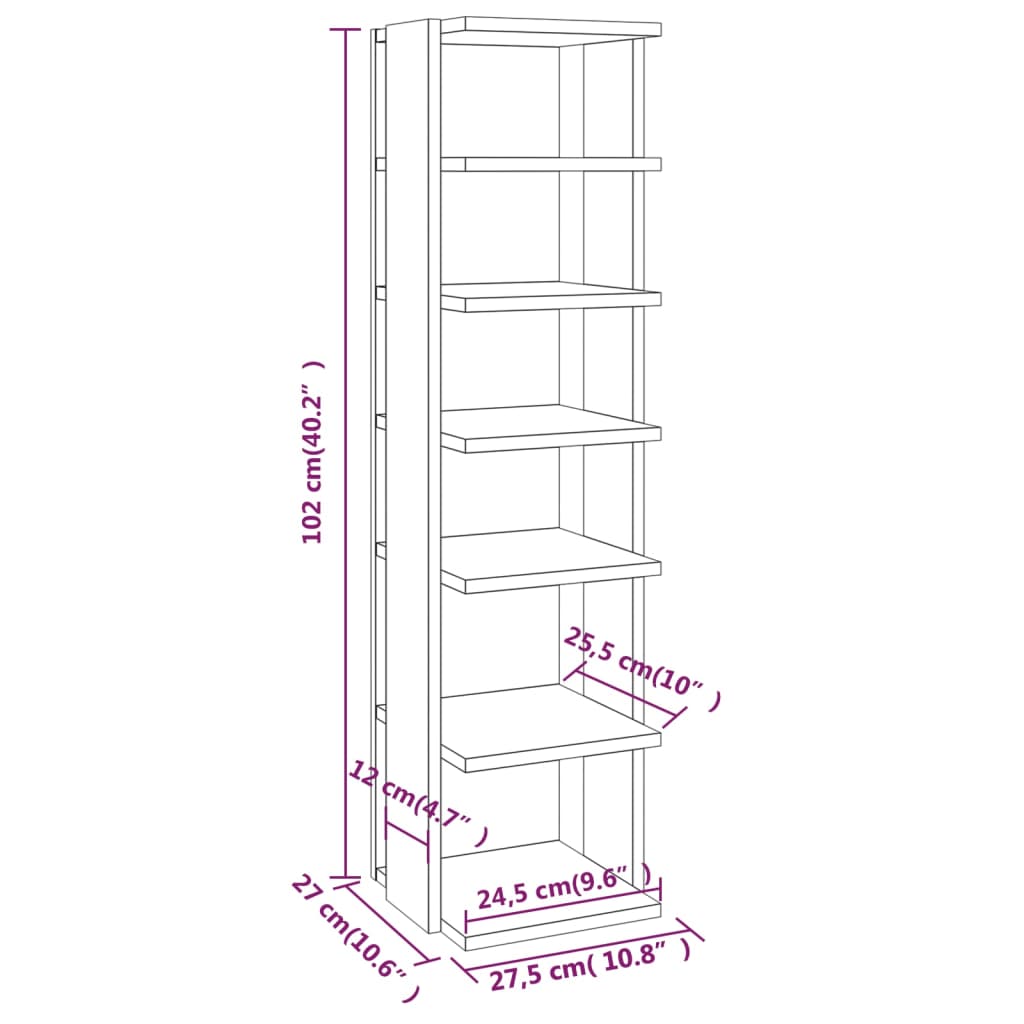 Scarpiere 2 pz Rovere Fumo 27,5x27x102 cm in Legno Multistrato
