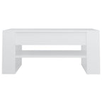 Tavolino da Salotto Bianco 102x55x45 cm in Legno Multistrato