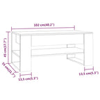 Tavolino da Salotto Bianco 102x55x45 cm in Legno Multistrato