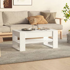 Tavolino da Salotto Bianco 102x55x45 cm in Legno Multistrato