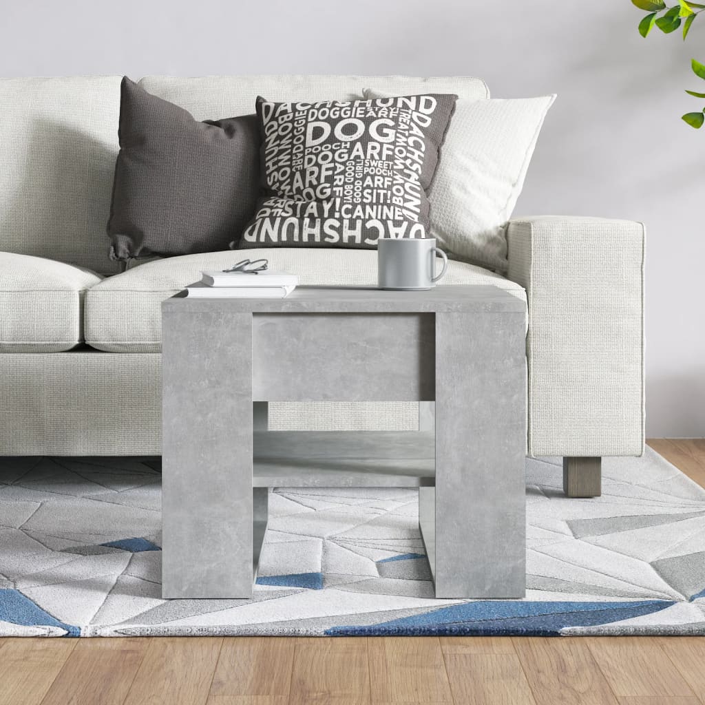 Tavolino Salotto Grigio Cemento 55,5x55x45 cm Legno Multistrato