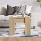 Tavolino Bianco e Rovere Sonoma 55,5x55x45 cm Legno Multistrato