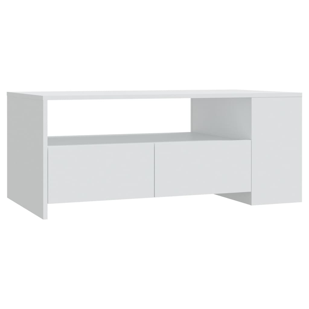 Tavolino da Salotto Bianco 102x55x42 cm in Legno Multistrato