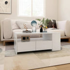 Tavolino da Salotto Bianco 102x55x42 cm in Legno Multistrato
