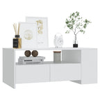 Tavolino da Salotto Bianco 102x55x42 cm in Legno Multistrato