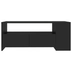Tavolino da Salotto Nero 102x55x42 cm in Legno Compensato