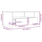 Tavolino da Salotto Nero 102x55x42 cm in Legno Compensato
