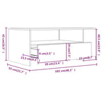 Tavolino da Salotto Rovere Sonoma 102x55x42cm Legno Compensato