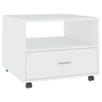 Tavolino da Salotto Bianco 55x55x40 cm in Legno Multistrato