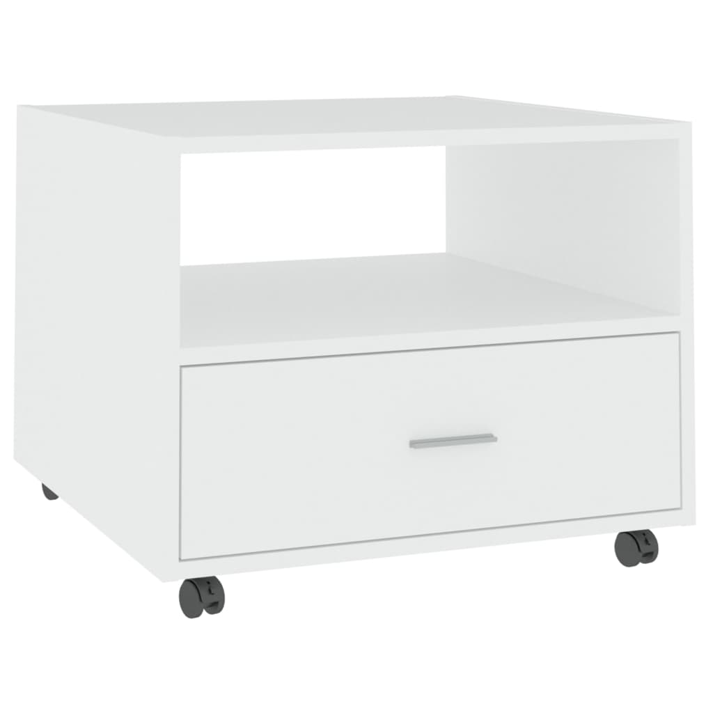 Tavolino da Salotto Bianco 55x55x40 cm in Legno Multistrato
