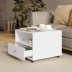 Tavolino da Salotto Bianco 55x55x40 cm in Legno Multistrato