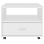 Tavolino da Salotto Bianco 55x55x40 cm in Legno Multistrato