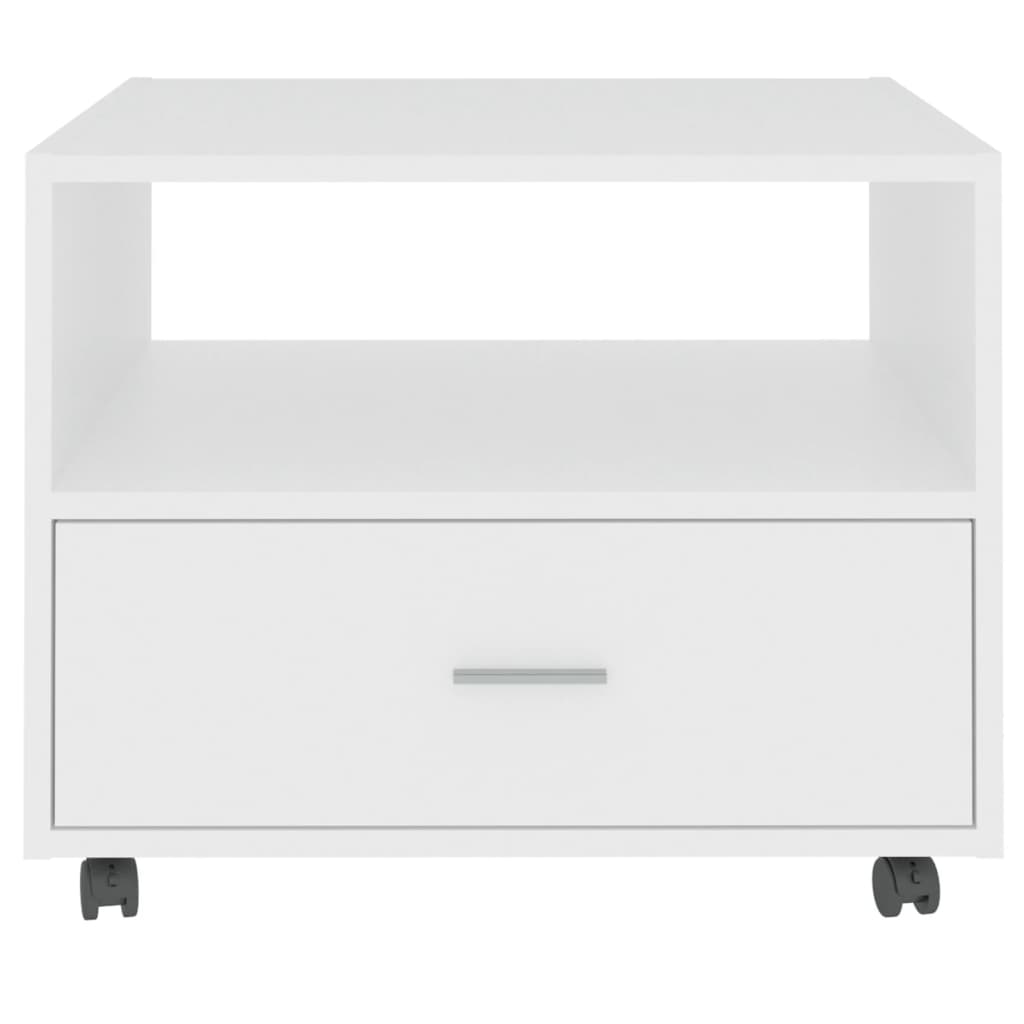 Tavolino da Salotto Bianco 55x55x40 cm in Legno Multistrato