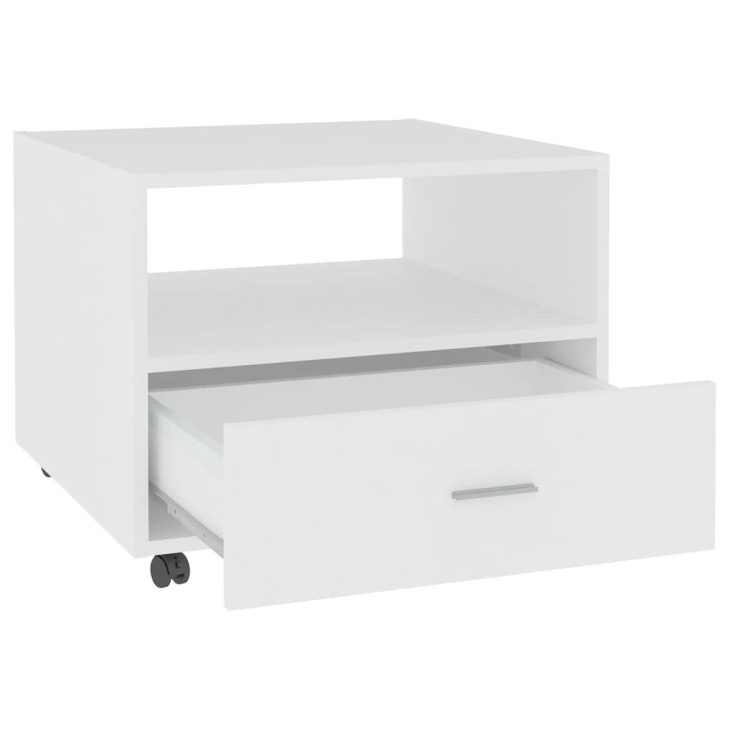 Tavolino da Salotto Bianco 55x55x40 cm in Legno Multistrato