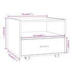 Tavolino Salotto Grigio Cemento 55x55x40 cm Legno Multistrato