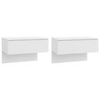 Comodini a Muro 2 pz Bianco Lucido