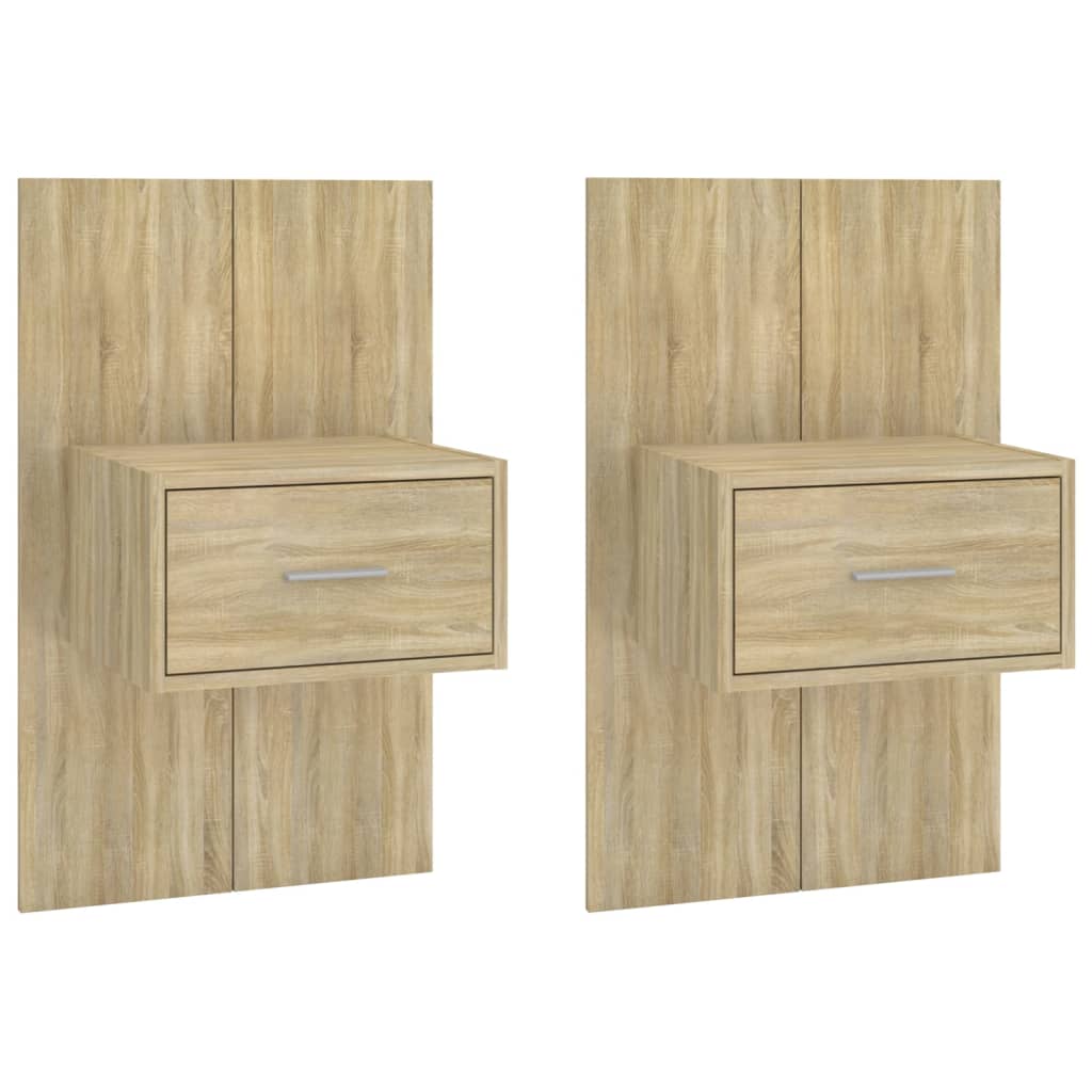 Comodini a Muro 2 pz Rovere Sonoma