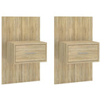 Comodini a Muro 2 pz Rovere Sonoma