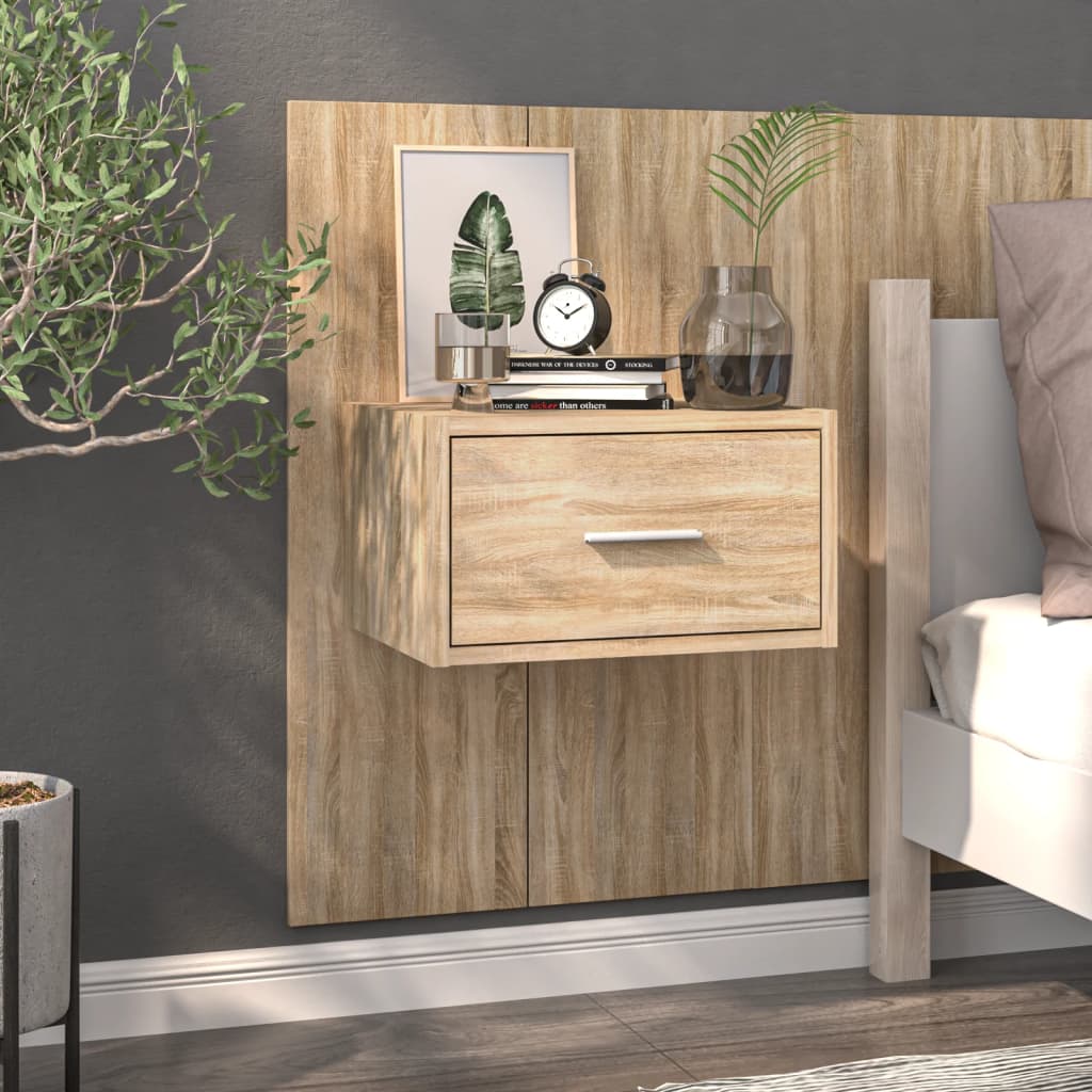 Comodini a Muro 2 pz Rovere Sonoma