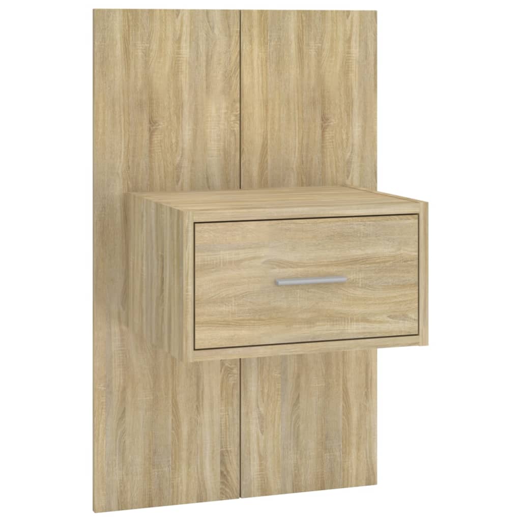 Comodini a Muro 2 pz Rovere Sonoma