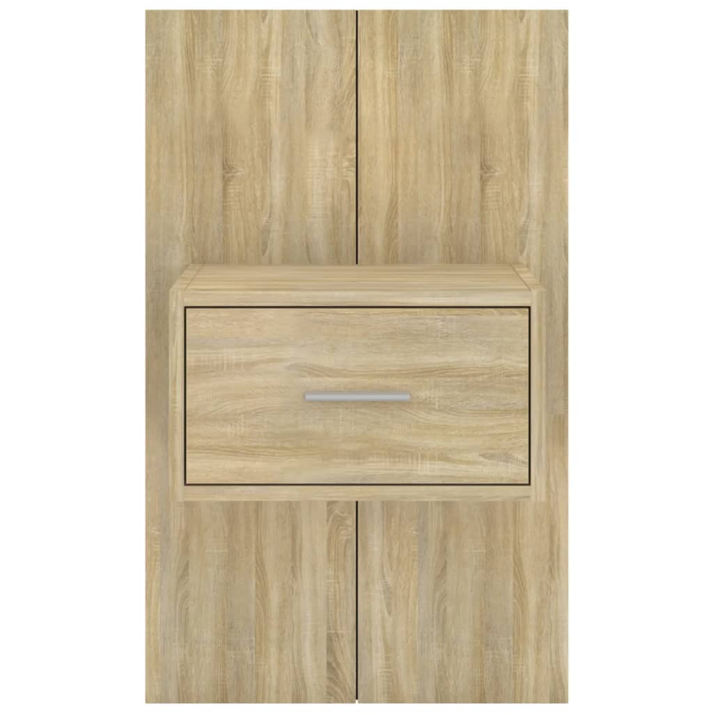 Comodini a Muro 2 pz Rovere Sonoma