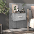 Comodini a Muro 2 pz Grigio Cemento