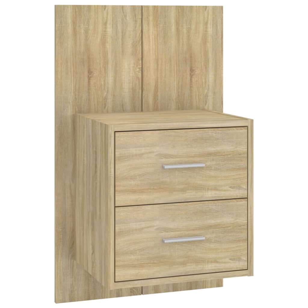 Comodini a Muro 2 pz Rovere Sonoma